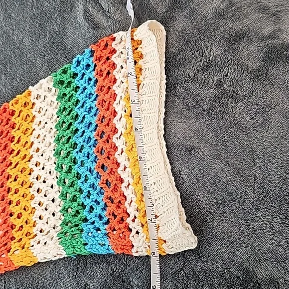 NWOT Boho crochet bell sleeve Granny squares open front sweater. Oversized S - Picture 8 of 10